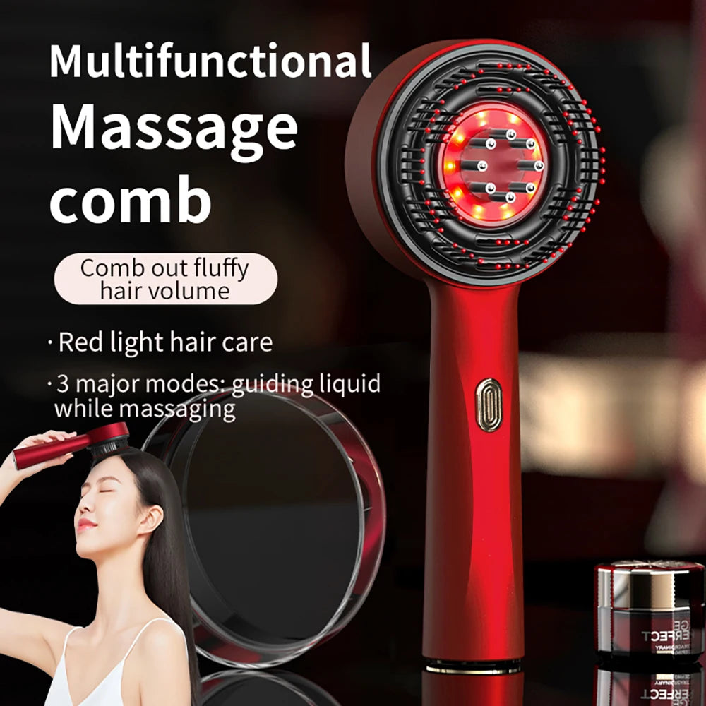 3 Modes Electric Red Light Massage Comb with Oil Applicator