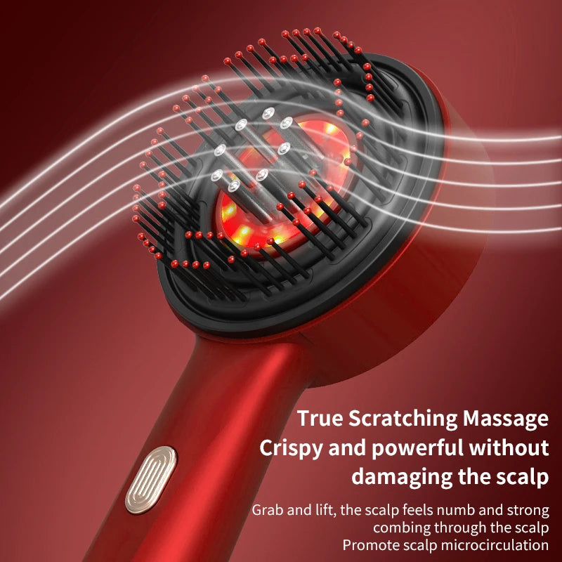 3 Modes Electric Red Light Massage Comb with Oil Applicator